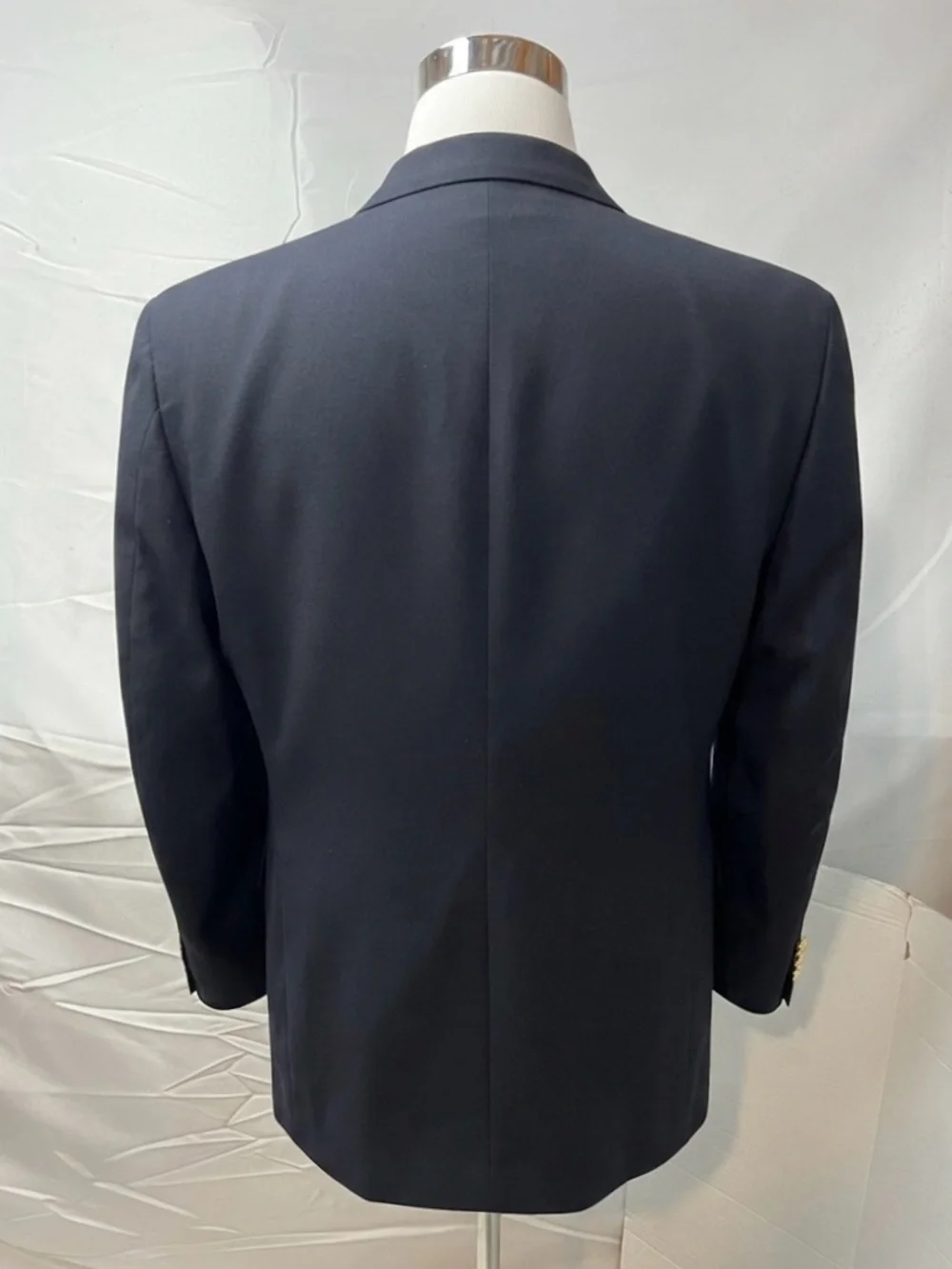 Evan Picone Vintage Men's 44S Navy Gold Button Double Breasted Blazer Jacket